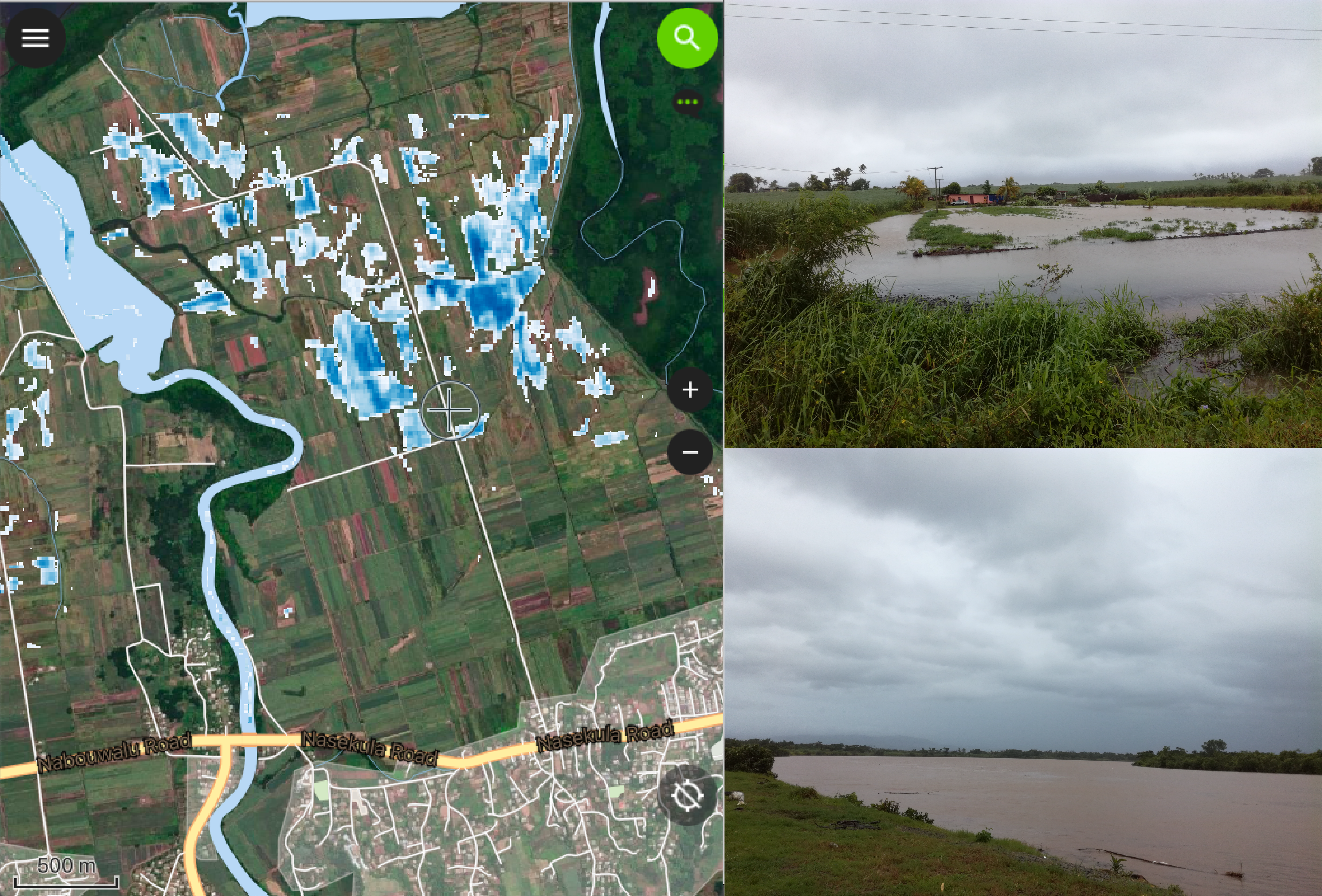 Flood maps viewed in QField Flood maps viewed in QField