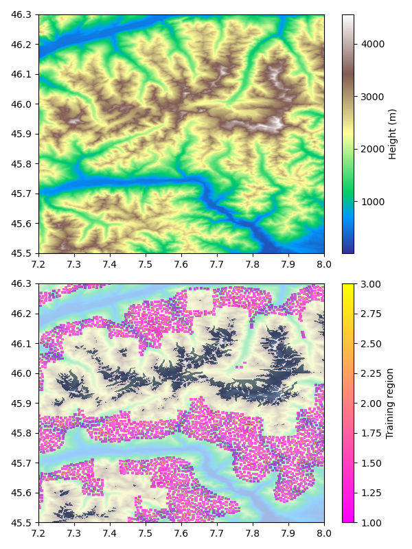 Original map with glacier and Processed Image for training