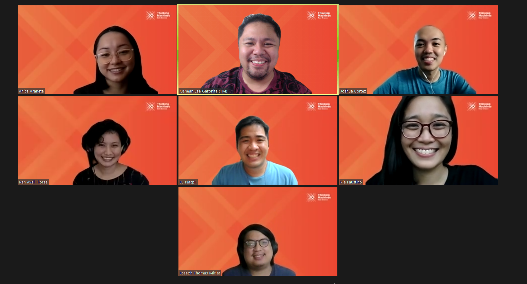 A picture of the different team members from Thinking Machines Data Science. A picture of the different team members from Thinking Machines Data Science.