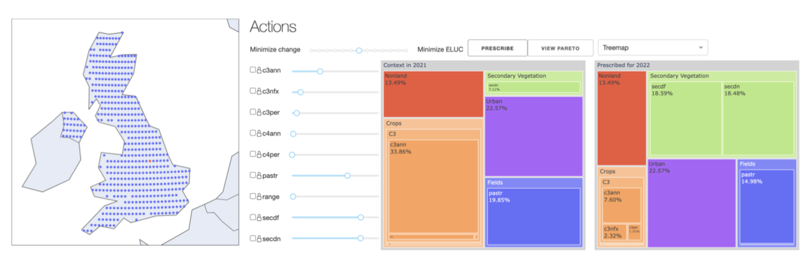 Screenshot taken from authors' deployed Land Use Planning tool.